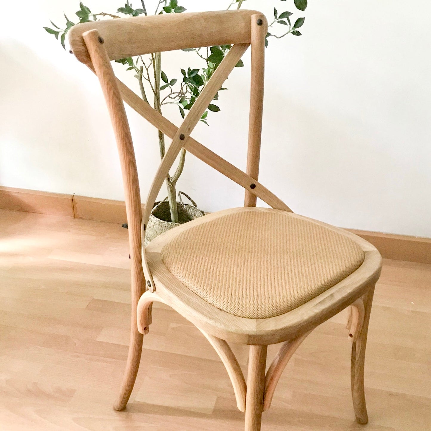 Country Style Square Dining Chair Kitchen Cross Back Dining Side Chair Clearhalo ' kitchen&dining_furn' 'Dining Chairs' 'Dining Tables & Seating' 'dining_chair' 'furn' 'furn_dining_chair' 'Furniture' 'furniture_dining_chair' 'Kitchen & Dining Furniture' 'kitchen' 3671744