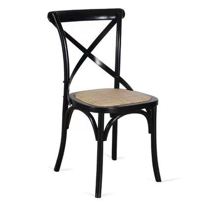 Country Style Square Dining Chair Kitchen Cross Back Dining Side Chair Black 1 Piece Clearhalo ' kitchen&dining_furn' 'Dining Chairs' 'Dining Tables & Seating' 'dining_chair' 'furn' 'furn_dining_chair' 'Furniture' 'furniture_dining_chair' 'Kitchen & Dining Furniture' 'kitchen' 3671748