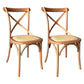 Country Style Square Dining Chair Kitchen Cross Back Dining Side Chair Natural 2 Piece Set Clearhalo ' kitchen&dining_furn' 'Dining Chairs' 'Dining Tables & Seating' 'dining_chair' 'furn' 'furn_dining_chair' 'Furniture' 'furniture_dining_chair' 'Kitchen & Dining Furniture' 'kitchen' 3671749