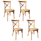 Country Style Square Dining Chair Kitchen Cross Back Dining Side Chair Natural 4 Piece Set Clearhalo ' kitchen&dining_furn' 'Dining Chairs' 'Dining Tables & Seating' 'dining_chair' 'furn' 'furn_dining_chair' 'Furniture' 'furniture_dining_chair' 'Kitchen & Dining Furniture' 'kitchen' 3671751