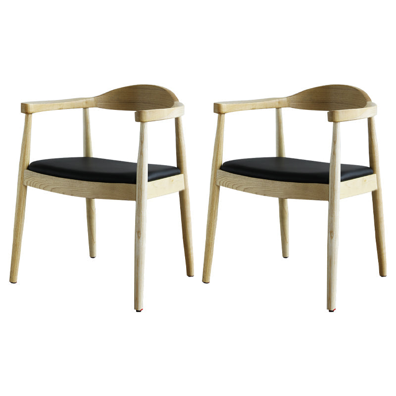 Scandinavian Style Wood Dining Side Chair Home Open Back Dining Side Chair with Arm Wood 2 Piece Set Clearhalo ' kitchen&dining_furn' 'Dining Chairs' 'Dining Tables & Seating' 'dining_chair' 'furn' 'furn_dining_chair' 'Furniture' 'furniture_dining_chair' 'Kitchen & Dining Furniture' 'kitchen' 3671755