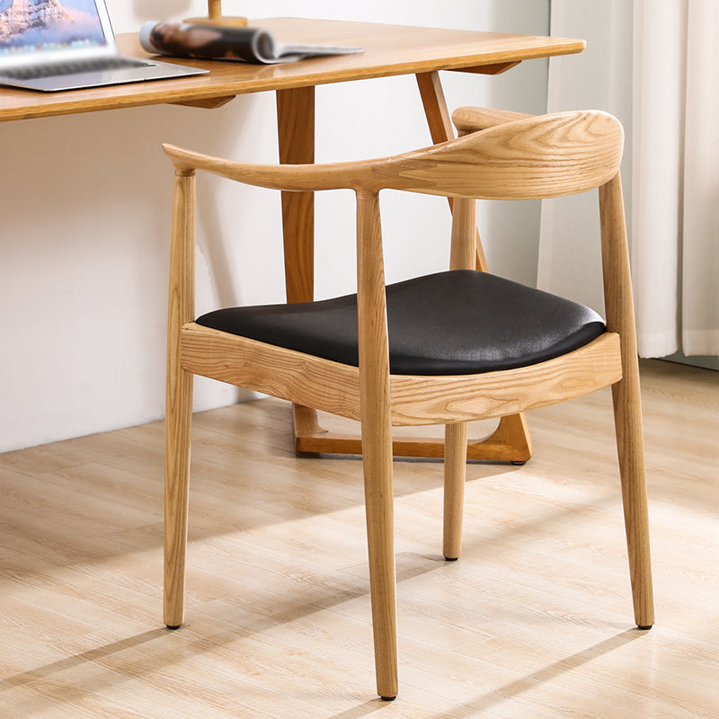 Scandinavian Style Wood Dining Side Chair Home Open Back Dining Side Chair with Arm Clearhalo ' kitchen&dining_furn' 'Dining Chairs' 'Dining Tables & Seating' 'dining_chair' 'furn' 'furn_dining_chair' 'Furniture' 'furniture_dining_chair' 'Kitchen & Dining Furniture' 'kitchen' 3671756