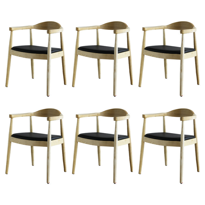 Scandinavian Style Wood Dining Side Chair Home Open Back Dining Side Chair with Arm Wood 6 Piece Set Clearhalo ' kitchen&dining_furn' 'Dining Chairs' 'Dining Tables & Seating' 'dining_chair' 'furn' 'furn_dining_chair' 'Furniture' 'furniture_dining_chair' 'Kitchen & Dining Furniture' 'kitchen' 3671759