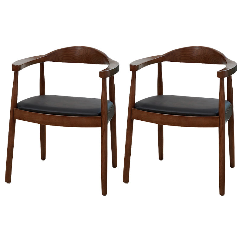 Scandinavian Style Wood Dining Side Chair Home Open Back Dining Side Chair with Arm Light Brown 2 Piece Set Clearhalo ' kitchen&dining_furn' 'Dining Chairs' 'Dining Tables & Seating' 'dining_chair' 'furn' 'furn_dining_chair' 'Furniture' 'furniture_dining_chair' 'Kitchen & Dining Furniture' 'kitchen' 3671761