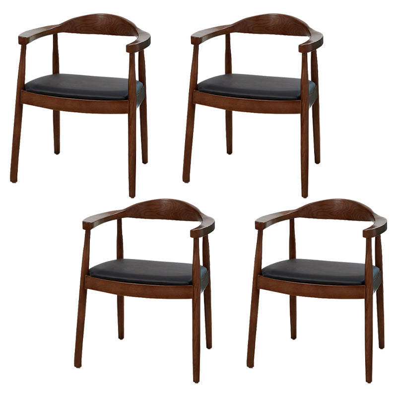 Scandinavian Style Wood Dining Side Chair Home Open Back Dining Side Chair with Arm Light Brown 4 Piece Set Clearhalo ' kitchen&dining_furn' 'Dining Chairs' 'Dining Tables & Seating' 'dining_chair' 'furn' 'furn_dining_chair' 'Furniture' 'furniture_dining_chair' 'Kitchen & Dining Furniture' 'kitchen' 3671762