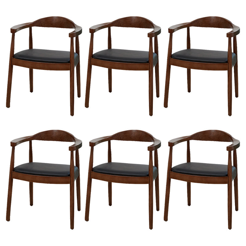 Scandinavian Style Wood Dining Side Chair Home Open Back Dining Side Chair with Arm Light Brown 6 Piece Set Clearhalo ' kitchen&dining_furn' 'Dining Chairs' 'Dining Tables & Seating' 'dining_chair' 'furn' 'furn_dining_chair' 'Furniture' 'furniture_dining_chair' 'Kitchen & Dining Furniture' 'kitchen' 3671764