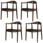 Scandinavian Style Wood Dining Side Chair Home Open Back Dining Side Chair with Arm Dark Wood 4 Piece Set Clearhalo ' kitchen&dining_furn' 'Dining Chairs' 'Dining Tables & Seating' 'dining_chair' 'furn' 'furn_dining_chair' 'Furniture' 'furniture_dining_chair' 'Kitchen & Dining Furniture' 'kitchen' 3671769