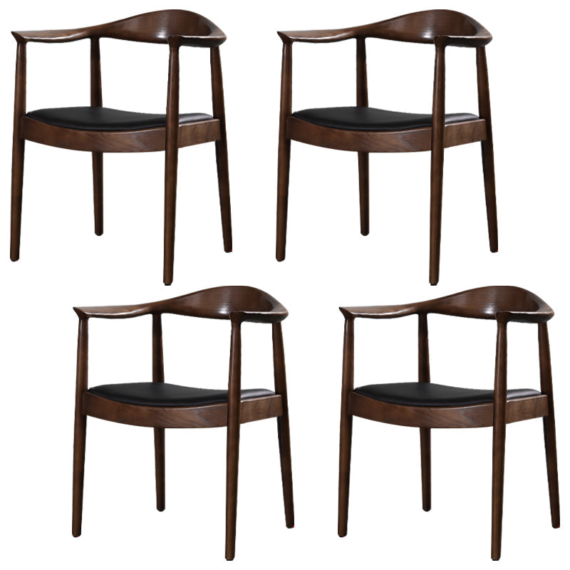 Scandinavian Style Wood Dining Side Chair Home Open Back Dining Side Chair with Arm Dark Wood 4 Piece Set Clearhalo ' kitchen&dining_furn' 'Dining Chairs' 'Dining Tables & Seating' 'dining_chair' 'furn' 'furn_dining_chair' 'Furniture' 'furniture_dining_chair' 'Kitchen & Dining Furniture' 'kitchen' 3671769