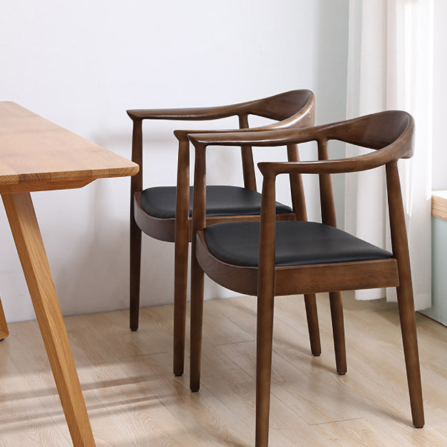 Scandinavian Style Wood Dining Side Chair Home Open Back Dining Side Chair with Arm Clearhalo ' kitchen&dining_furn' 'Dining Chairs' 'Dining Tables & Seating' 'dining_chair' 'furn' 'furn_dining_chair' 'Furniture' 'furniture_dining_chair' 'Kitchen & Dining Furniture' 'kitchen' 3671770