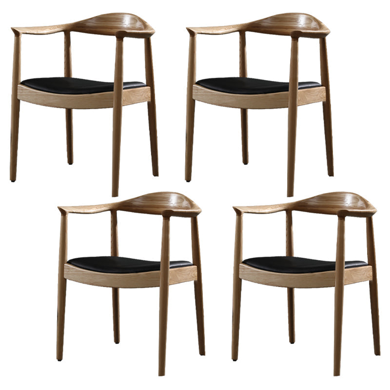 Scandinavian Style Wood Dining Side Chair Home Open Back Dining Side Chair with Arm Natural 4 Piece Set Clearhalo ' kitchen&dining_furn' 'Dining Chairs' 'Dining Tables & Seating' 'dining_chair' 'furn' 'furn_dining_chair' 'Furniture' 'furniture_dining_chair' 'Kitchen & Dining Furniture' 'kitchen' 3671774
