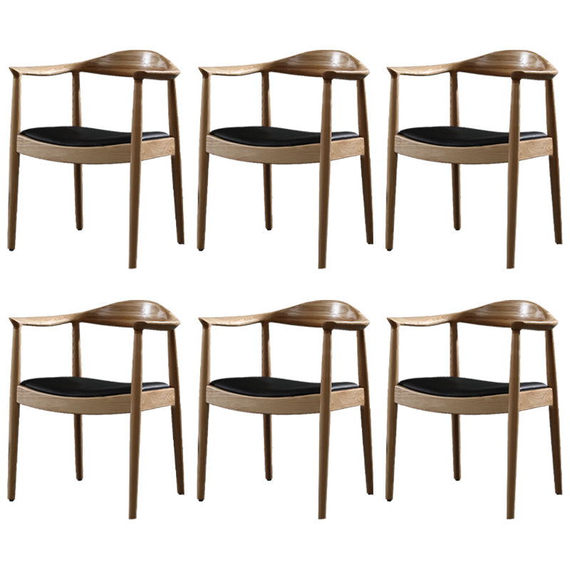 Scandinavian Style Wood Dining Side Chair Home Open Back Dining Side Chair with Arm Natural 6 Piece Set Clearhalo ' kitchen&dining_furn' 'Dining Chairs' 'Dining Tables & Seating' 'dining_chair' 'furn' 'furn_dining_chair' 'Furniture' 'furniture_dining_chair' 'Kitchen & Dining Furniture' 'kitchen' 3671775