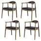 Scandinavian Style Wood Dining Side Chair Home Open Back Dining Side Chair with Arm Walnut 4 Piece Set Clearhalo ' kitchen&dining_furn' 'Dining Chairs' 'Dining Tables & Seating' 'dining_chair' 'furn' 'furn_dining_chair' 'Furniture' 'furniture_dining_chair' 'Kitchen & Dining Furniture' 'kitchen' 3671777