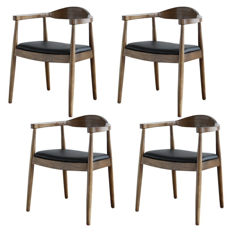 Scandinavian Style Wood Dining Side Chair Home Open Back Dining Side Chair with Arm Walnut 4 Piece Set Clearhalo ' kitchen&dining_furn' 'Dining Chairs' 'Dining Tables & Seating' 'dining_chair' 'furn' 'furn_dining_chair' 'Furniture' 'furniture_dining_chair' 'Kitchen & Dining Furniture' 'kitchen' 3671777