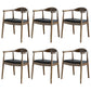 Scandinavian Style Wood Dining Side Chair Home Open Back Dining Side Chair with Arm Walnut 6 Piece Set Clearhalo ' kitchen&dining_furn' 'Dining Chairs' 'Dining Tables & Seating' 'dining_chair' 'furn' 'furn_dining_chair' 'Furniture' 'furniture_dining_chair' 'Kitchen & Dining Furniture' 'kitchen' 3671778