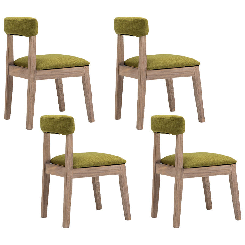 Country Style Solid Wood Dining Room Chair Armless Open Back Dining Side Chair for Home Use Green 4 Piece Set Clearhalo ' kitchen&dining_furn' 'Dining Chairs' 'Dining Tables & Seating' 'dining_chair' 'furn' 'furn_dining_chair' 'Furniture' 'furniture_dining_chair' 'Kitchen & Dining Furniture' 'kitchen' 3671794