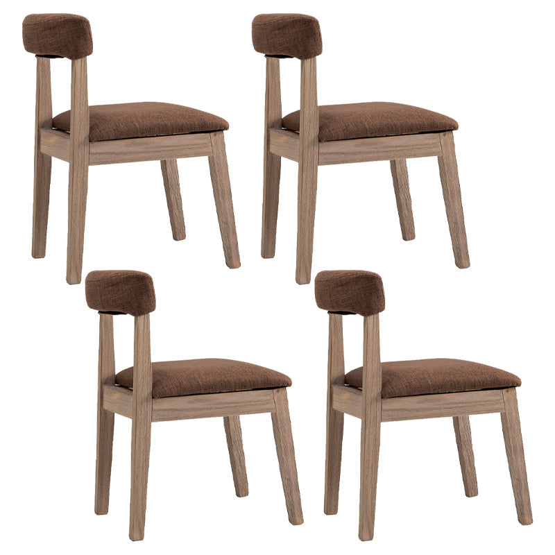 Country Style Solid Wood Dining Room Chair Armless Open Back Dining Side Chair for Home Use Coffee 4 Piece Set Clearhalo ' kitchen&dining_furn' 'Dining Chairs' 'Dining Tables & Seating' 'dining_chair' 'furn' 'furn_dining_chair' 'Furniture' 'furniture_dining_chair' 'Kitchen & Dining Furniture' 'kitchen' 3671802