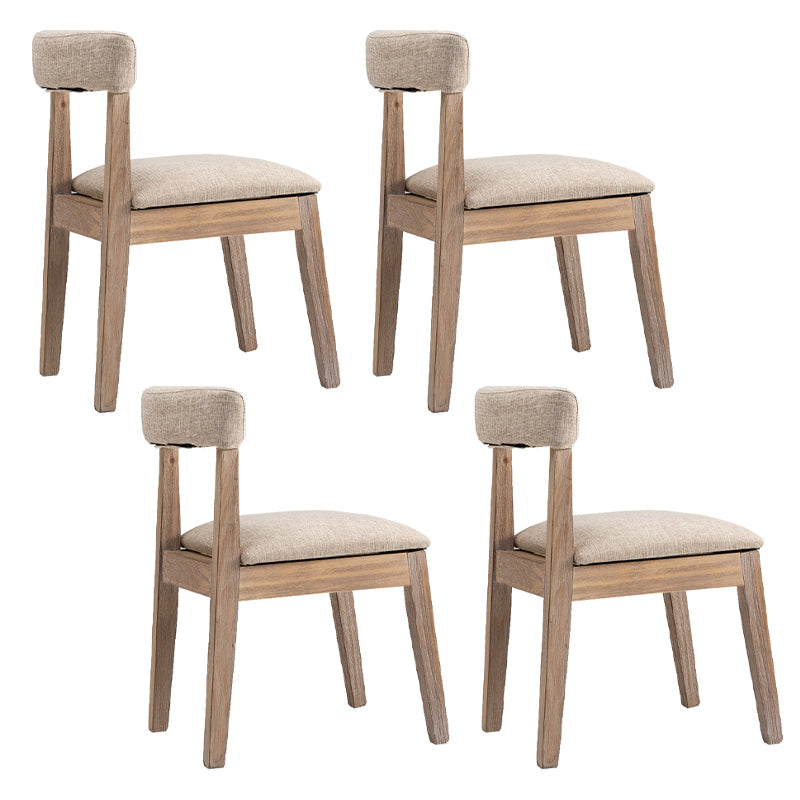 Country Style Solid Wood Dining Room Chair Armless Open Back Dining Side Chair for Home Use Beige 4 Piece Set Clearhalo ' kitchen&dining_furn' 'Dining Chairs' 'Dining Tables & Seating' 'dining_chair' 'furn' 'furn_dining_chair' 'Furniture' 'furniture_dining_chair' 'Kitchen & Dining Furniture' 'kitchen' 3671804
