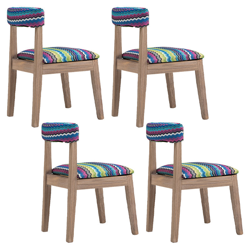 Country Style Solid Wood Dining Room Chair Armless Open Back Dining Side Chair for Home Use Camouflage 4 Piece Set Clearhalo ' kitchen&dining_furn' 'Dining Chairs' 'Dining Tables & Seating' 'dining_chair' 'furn' 'furn_dining_chair' 'Furniture' 'furniture_dining_chair' 'Kitchen & Dining Furniture' 'kitchen' 3671807