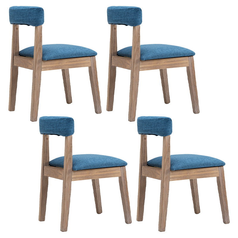 Country Style Solid Wood Dining Room Chair Armless Open Back Dining Side Chair for Home Use Ocean Blue 4 Piece Set Clearhalo ' kitchen&dining_furn' 'Dining Chairs' 'Dining Tables & Seating' 'dining_chair' 'furn' 'furn_dining_chair' 'Furniture' 'furniture_dining_chair' 'Kitchen & Dining Furniture' 'kitchen' 3671810