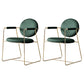 Nordic Cushioned Dining Chair 33"H King Louis Back Side Chair with Metal Base for Restaurant Green 2 Piece Set Clearhalo ' kitchen&dining_furn' 'Dining Chairs' 'Dining Tables & Seating' 'dining_chair' 'furn' 'furn_dining_chair' 'Furniture' 'furniture_dining_chair' 'Kitchen & Dining Furniture' 'kitchen' 3671830