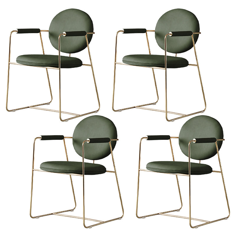 Nordic Cushioned Dining Chair 33"H King Louis Back Side Chair with Metal Base for Restaurant Blackish Green 4 Piece Set Clearhalo ' kitchen&dining_furn' 'Dining Chairs' 'Dining Tables & Seating' 'dining_chair' 'furn' 'furn_dining_chair' 'Furniture' 'furniture_dining_chair' 'Kitchen & Dining Furniture' 'kitchen' 3671834