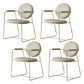 Nordic Cushioned Dining Chair 33"H King Louis Back Side Chair with Metal Base for Restaurant Beige 4 Piece Set Clearhalo ' kitchen&dining_furn' 'Dining Chairs' 'Dining Tables & Seating' 'dining_chair' 'furn' 'furn_dining_chair' 'Furniture' 'furniture_dining_chair' 'Kitchen & Dining Furniture' 'kitchen' 3671837