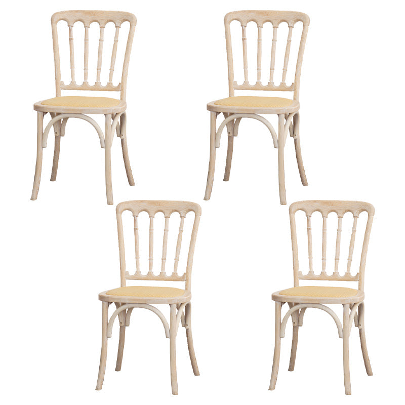 Wood Farmhouse Side Chair Slat Back Weathered Dining Side Chair for Restaurant White 4 Piece Set Clearhalo ' kitchen&dining_furn' 'Dining Chairs' 'Dining Tables & Seating' 'dining_chair' 'furn' 'furn_dining_chair' 'Furniture' 'furniture_dining_chair' 'Kitchen & Dining Furniture' 'kitchen' 3671848