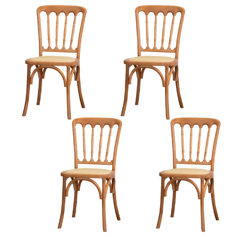 Wood Farmhouse Side Chair Slat Back Weathered Dining Side Chair for Restaurant Light Brown 4 Piece Set Clearhalo ' kitchen&dining_furn' 'Dining Chairs' 'Dining Tables & Seating' 'dining_chair' 'furn' 'furn_dining_chair' 'Furniture' 'furniture_dining_chair' 'Kitchen & Dining Furniture' 'kitchen' 3671854