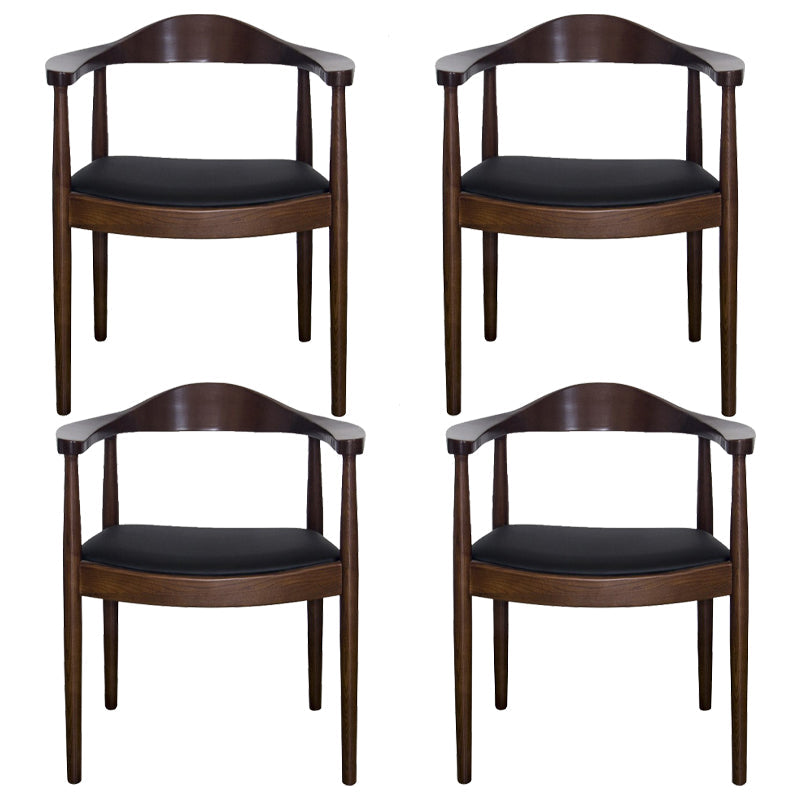 Scandinavian Style Wood Dining Chairs Open Back Dining Side Chair Home Side Chair Brown 4 Piece Set Clearhalo ' kitchen&dining_furn' 'Dining Chairs' 'Dining Tables & Seating' 'dining_chair' 'furn' 'furn_dining_chair' 'Furniture' 'furniture_dining_chair' 'Kitchen & Dining Furniture' 'kitchen' 3671865