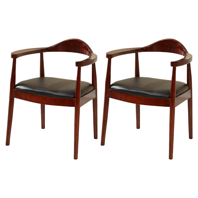 Scandinavian Style Wood Dining Chairs Open Back Dining Side Chair Home Side Chair Red Brown 2 Piece Set Clearhalo ' kitchen&dining_furn' 'Dining Chairs' 'Dining Tables & Seating' 'dining_chair' 'furn' 'furn_dining_chair' 'Furniture' 'furniture_dining_chair' 'Kitchen & Dining Furniture' 'kitchen' 3671881