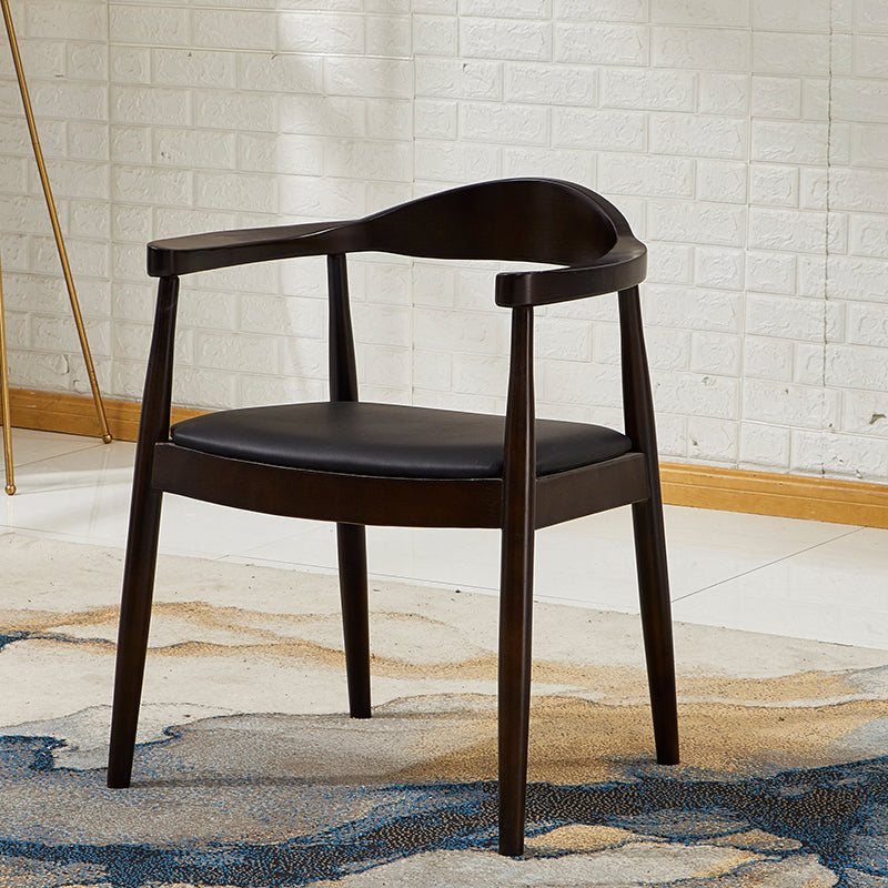 Scandinavian Style Wood Dining Chairs Open Back Dining Side Chair Home Side Chair Black-Brown 1 Piece Clearhalo ' kitchen&dining_furn' 'Dining Chairs' 'Dining Tables & Seating' 'dining_chair' 'furn' 'furn_dining_chair' 'Furniture' 'furniture_dining_chair' 'Kitchen & Dining Furniture' 'kitchen' 3671886