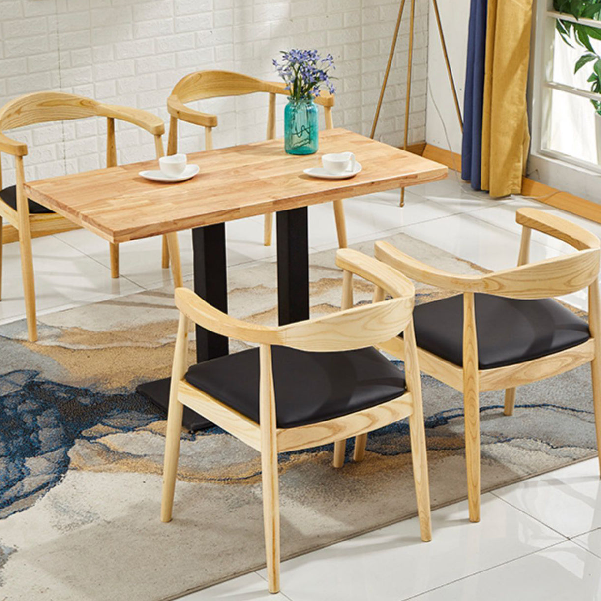 Scandinavian Style Wood Dining Chairs Open Back Dining Side Chair Home Side Chair Clearhalo ' kitchen&dining_furn' 'Dining Chairs' 'Dining Tables & Seating' 'dining_chair' 'furn' 'furn_dining_chair' 'Furniture' 'furniture_dining_chair' 'Kitchen & Dining Furniture' 'kitchen' 3671887