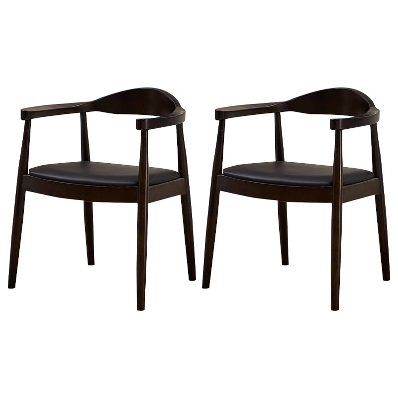 Scandinavian Style Wood Dining Chairs Open Back Dining Side Chair Home Side Chair Black-Brown 2 Piece Set Clearhalo ' kitchen&dining_furn' 'Dining Chairs' 'Dining Tables & Seating' 'dining_chair' 'furn' 'furn_dining_chair' 'Furniture' 'furniture_dining_chair' 'Kitchen & Dining Furniture' 'kitchen' 3671888