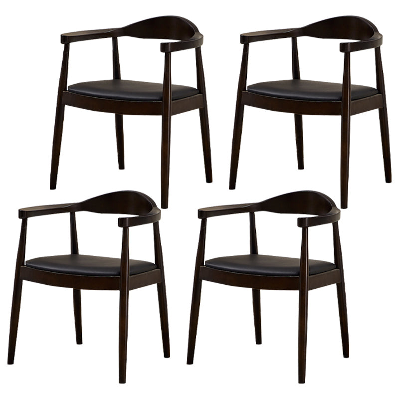 Scandinavian Style Wood Dining Chairs Open Back Dining Side Chair Home Side Chair Black-Brown 4 Piece Set Clearhalo ' kitchen&dining_furn' 'Dining Chairs' 'Dining Tables & Seating' 'dining_chair' 'furn' 'furn_dining_chair' 'Furniture' 'furniture_dining_chair' 'Kitchen & Dining Furniture' 'kitchen' 3671890