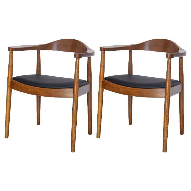 Scandinavian Style Wood Dining Chairs Open Back Dining Side Chair Home Side Chair Deep Tan 2 Piece Set Clearhalo ' kitchen&dining_furn' 'Dining Chairs' 'Dining Tables & Seating' 'dining_chair' 'furn' 'furn_dining_chair' 'Furniture' 'furniture_dining_chair' 'Kitchen & Dining Furniture' 'kitchen' 3671892