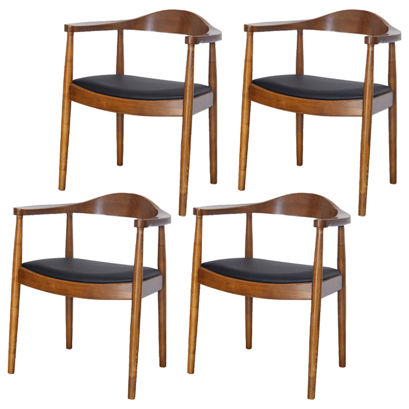 Scandinavian Style Wood Dining Chairs Open Back Dining Side Chair Home Side Chair Deep Tan 4 Piece Set Clearhalo ' kitchen&dining_furn' 'Dining Chairs' 'Dining Tables & Seating' 'dining_chair' 'furn' 'furn_dining_chair' 'Furniture' 'furniture_dining_chair' 'Kitchen & Dining Furniture' 'kitchen' 3671893