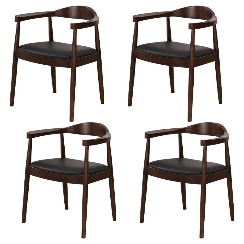 Scandinavian Style Wood Dining Chairs Open Back Dining Side Chair Home Side Chair Walnut 4 Piece Set Clearhalo ' kitchen&dining_furn' 'Dining Chairs' 'Dining Tables & Seating' 'dining_chair' 'furn' 'furn_dining_chair' 'Furniture' 'furniture_dining_chair' 'Kitchen & Dining Furniture' 'kitchen' 3671896