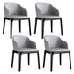 Contemporary Style Leather Chair Arm Parsons Chair with Wooden Legs for Kitchen Grey 4 Piece Set Clearhalo ' kitchen&dining_furn' 'Dining Chairs' 'Dining Tables & Seating' 'dining_chair' 'furn' 'furn_dining_chair' 'Furniture' 'furniture_dining_chair' 'Kitchen & Dining Furniture' 'kitchen' 3671900