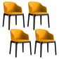 Contemporary Style Leather Chair Arm Parsons Chair with Wooden Legs for Kitchen Yellow 4 Piece Set Clearhalo ' kitchen&dining_furn' 'Dining Chairs' 'Dining Tables & Seating' 'dining_chair' 'furn' 'furn_dining_chair' 'Furniture' 'furniture_dining_chair' 'Kitchen & Dining Furniture' 'kitchen' 3671907
