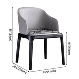 Contemporary Style Leather Chair Arm Parsons Chair with Wooden Legs for Kitchen Clearhalo ' kitchen&dining_furn' 'Dining Chairs' 'Dining Tables & Seating' 'dining_chair' 'furn' 'furn_dining_chair' 'Furniture' 'furniture_dining_chair' 'Kitchen & Dining Furniture' 'kitchen' 3671908