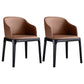 Contemporary Style Leather Chair Arm Parsons Chair with Wooden Legs for Kitchen Khaki 2 Piece Set Clearhalo ' kitchen&dining_furn' 'Dining Chairs' 'Dining Tables & Seating' 'dining_chair' 'furn' 'furn_dining_chair' 'Furniture' 'furniture_dining_chair' 'Kitchen & Dining Furniture' 'kitchen' 3671909