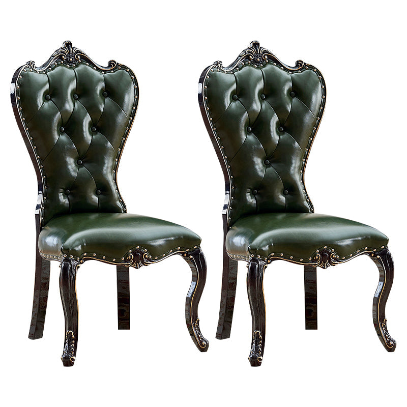 European style Birch Leather Side chair Light color Parsons Dining Chair Black 2 Piece Set Clearhalo ' kitchen&dining_furn' 'Dining Chairs' 'Dining Tables & Seating' 'dining_chair' 'furn' 'furn_dining_chair' 'Furniture' 'furniture_dining_chair' 'Kitchen & Dining Furniture' 'kitchen' 3671912