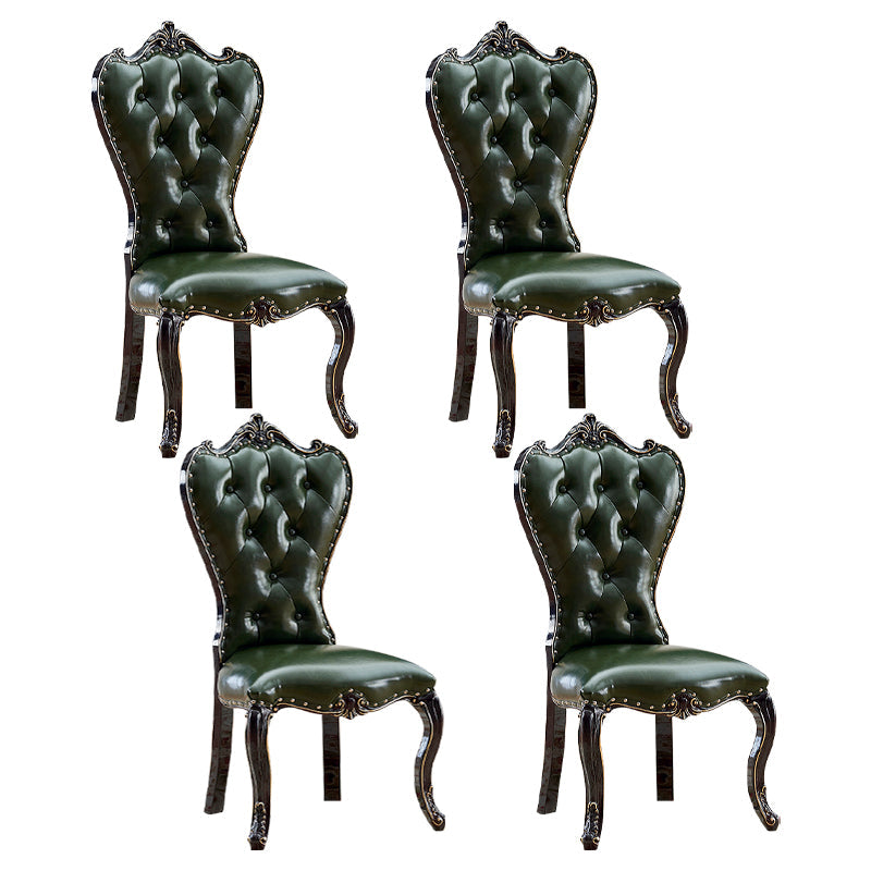 European style Birch Leather Side chair Light color Parsons Dining Chair Black 4 Piece Set Clearhalo ' kitchen&dining_furn' 'Dining Chairs' 'Dining Tables & Seating' 'dining_chair' 'furn' 'furn_dining_chair' 'Furniture' 'furniture_dining_chair' 'Kitchen & Dining Furniture' 'kitchen' 3671914