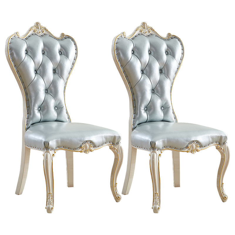 European style Birch Leather Side chair Light color Parsons Dining Chair Light Gray 2 Piece Set Clearhalo ' kitchen&dining_furn' 'Dining Chairs' 'Dining Tables & Seating' 'dining_chair' 'furn' 'furn_dining_chair' 'Furniture' 'furniture_dining_chair' 'Kitchen & Dining Furniture' 'kitchen' 3671918