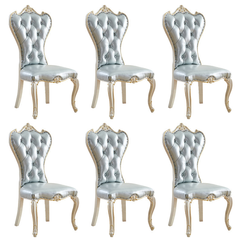 European style Birch Leather Side chair Light color Parsons Dining Chair Light Gray 6 Piece Set Clearhalo ' kitchen&dining_furn' 'Dining Chairs' 'Dining Tables & Seating' 'dining_chair' 'furn' 'furn_dining_chair' 'Furniture' 'furniture_dining_chair' 'Kitchen & Dining Furniture' 'kitchen' 3671921