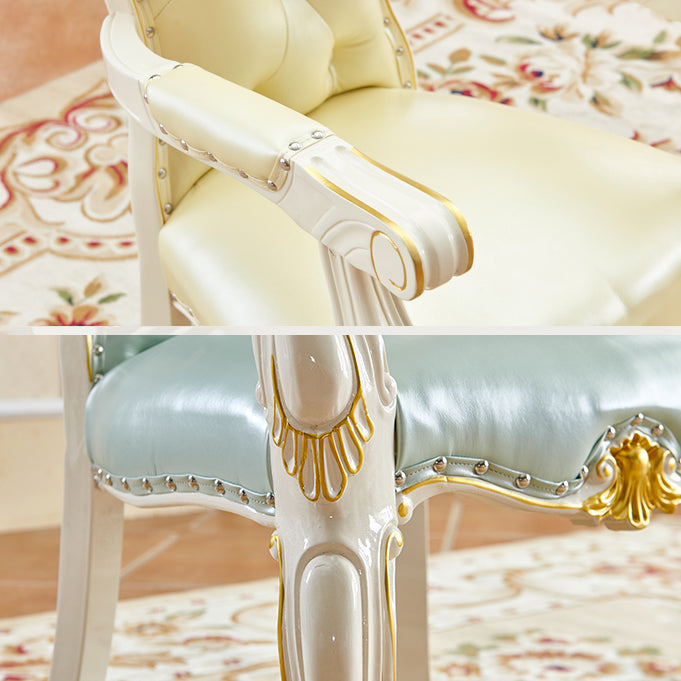 European style Birch Leather Side chair Light color Parsons Dining Chair Clearhalo ' kitchen&dining_furn' 'Dining Chairs' 'Dining Tables & Seating' 'dining_chair' 'furn' 'furn_dining_chair' 'Furniture' 'furniture_dining_chair' 'Kitchen & Dining Furniture' 'kitchen' 3671927