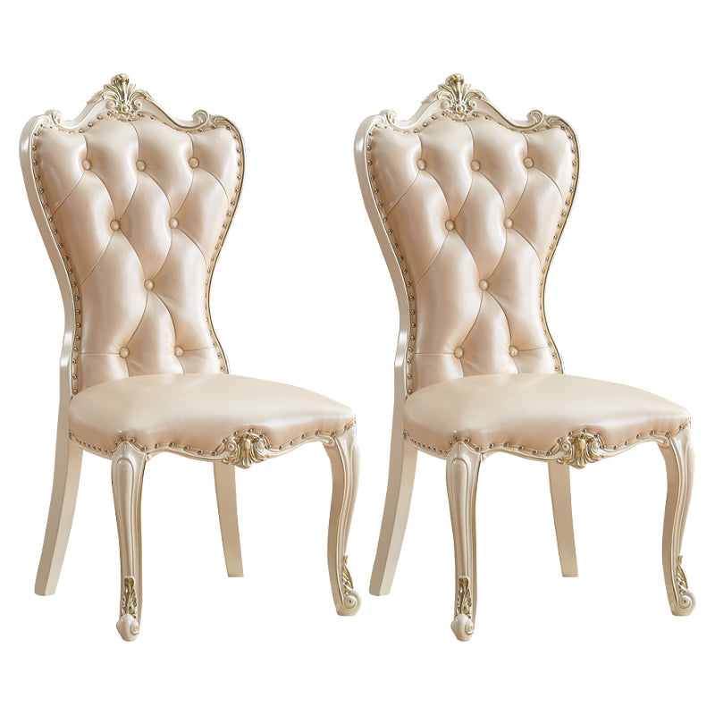 European style Birch Leather Side chair Light color Parsons Dining Chair Pink 2 Piece Set Clearhalo ' kitchen&dining_furn' 'Dining Chairs' 'Dining Tables & Seating' 'dining_chair' 'furn' 'furn_dining_chair' 'Furniture' 'furniture_dining_chair' 'Kitchen & Dining Furniture' 'kitchen' 3671930