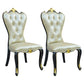 European style Birch Leather Side chair Light color Parsons Dining Chair Black-Gold 2 Piece Set Clearhalo ' kitchen&dining_furn' 'Dining Chairs' 'Dining Tables & Seating' 'dining_chair' 'furn' 'furn_dining_chair' 'Furniture' 'furniture_dining_chair' 'Kitchen & Dining Furniture' 'kitchen' 3671942