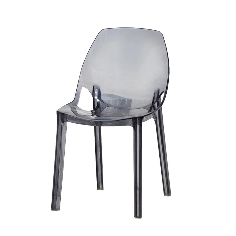 Glam Style Plastic Kitchen Dining Room Chair Set Solid Back Side Chairs Grey 1 Piece Clearhalo ' kitchen&dining_furn' 'Dining Chairs' 'Dining Tables & Seating' 'dining_chair' 'furn' 'furn_dining_chair' 'Furniture' 'furniture_dining_chair' 'Kitchen & Dining Furniture' 'kitchen' 3671949
