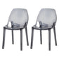 Glam Style Plastic Kitchen Dining Room Chair Set Solid Back Side Chairs Grey 2 Piece Set Clearhalo ' kitchen&dining_furn' 'Dining Chairs' 'Dining Tables & Seating' 'dining_chair' 'furn' 'furn_dining_chair' 'Furniture' 'furniture_dining_chair' 'Kitchen & Dining Furniture' 'kitchen' 3671950